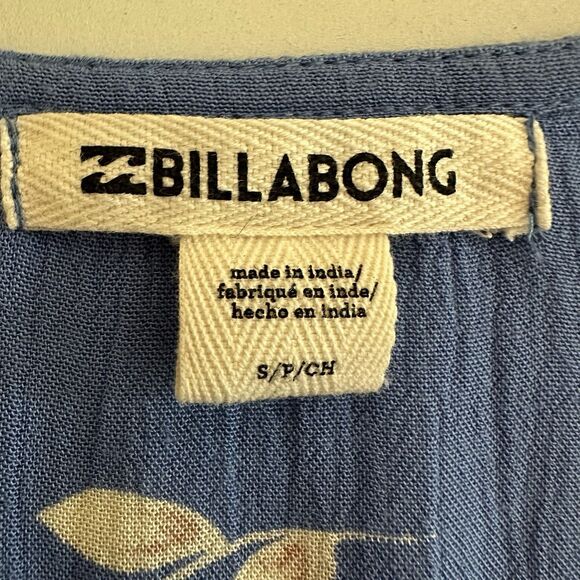 Billabong Blue V-Neck Floral Mini Dress Women's Size‎ Small - Picture 10 of 11